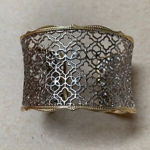 Two tone Adjustable cuff bracelets women